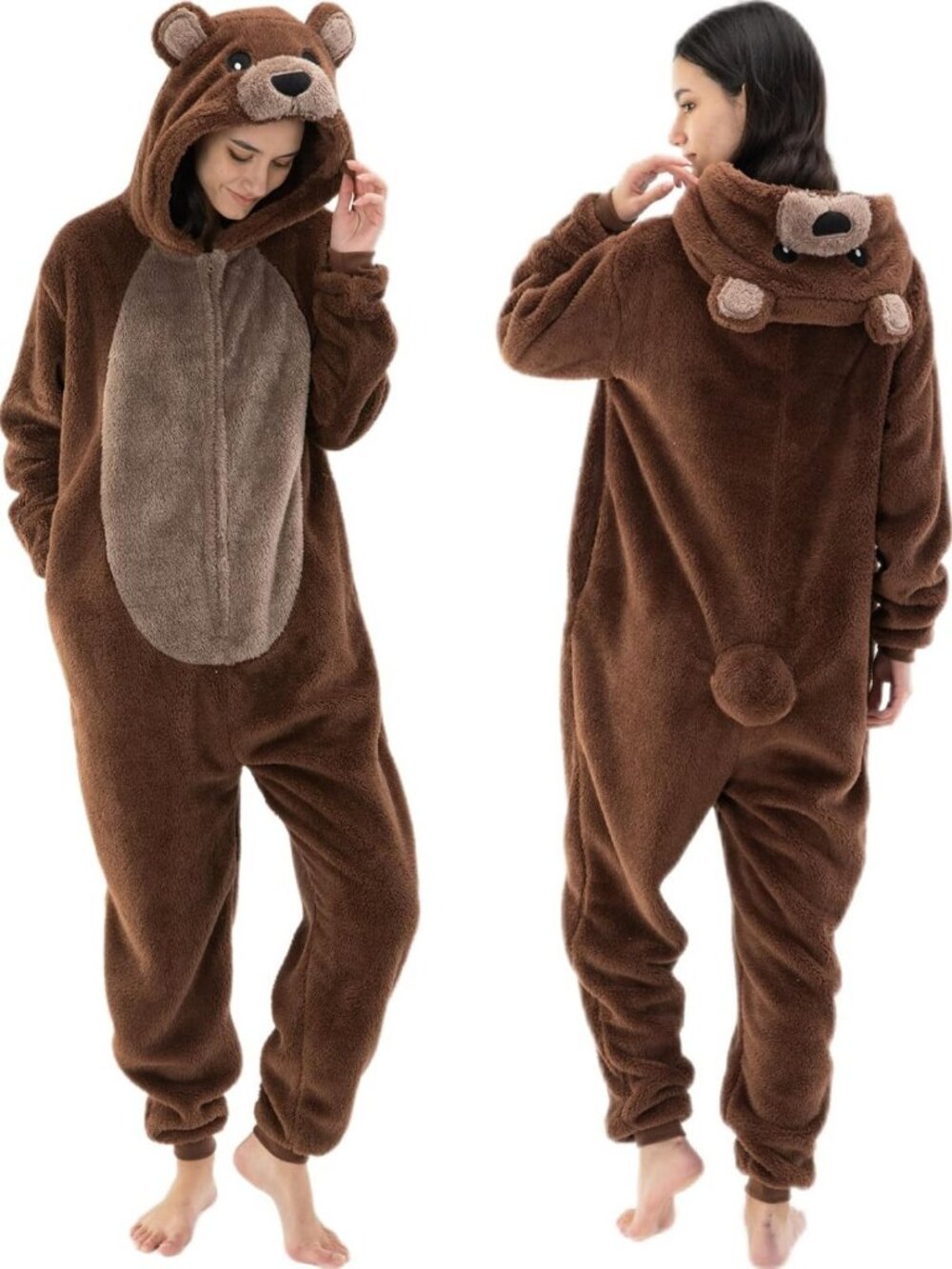 Cozy Unisex Flannel Animal Onesie Pajamas | Hooded Sleepwear & Halloween Costume